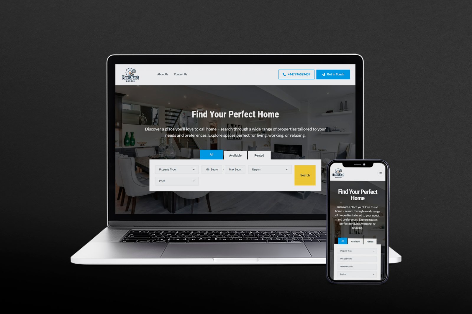 Desktop and Mobile Versions Website